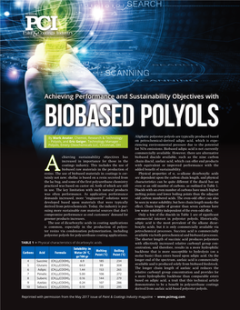 Achieving Performance and Sustainability Objectives with Biobased Polyols