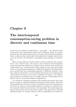 Intertemporal Consumption-Saving Problem in Discrete and Continuous Time