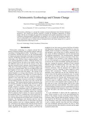 Christocentric Ecotheology and Climate Change