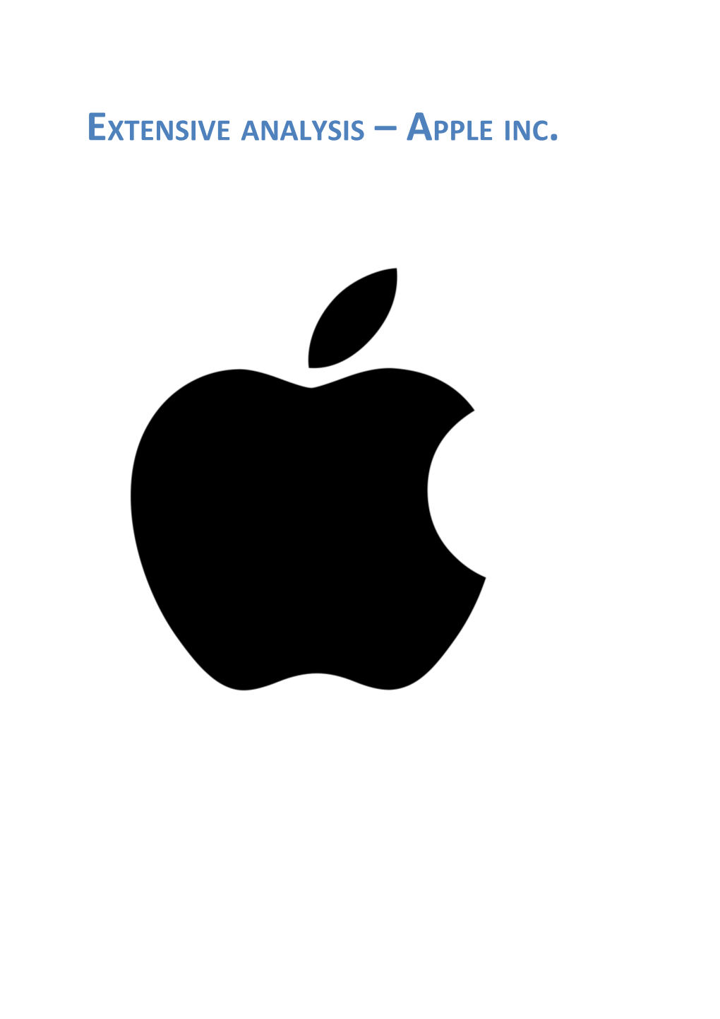 Extensive Analysis – Apple Inc