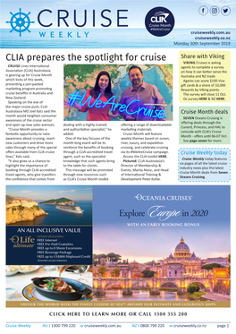 CLIA Prepares the Spotlight for Cruise