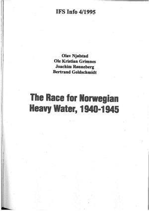 The Race for Norwegian Heavy Ater, 1940-1945 Table of Contents