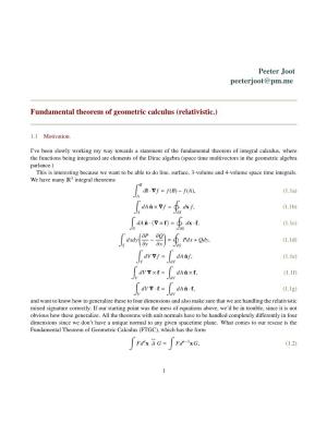 Fundamental Theorem of Geometric Calculus (Relativistic.)