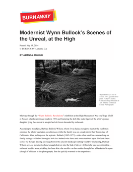 Wynn Bullock’S Scenes of the Unreal, at the High