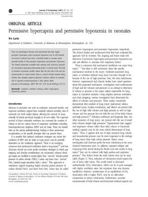 Permissive Hypercapnia and Permissive Hypoxemia in Neonates