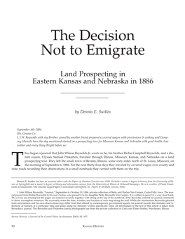 The Decision Not to Emigrate