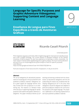 169 Ricardo Casañ Pitarch Language for Specific