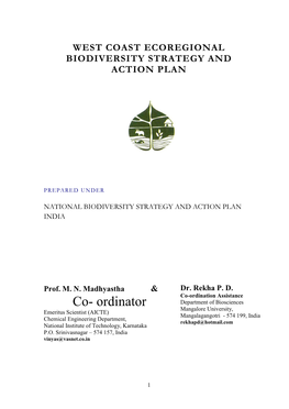 West Coast Ecoregional Biodiversity Strategy and Action Plan