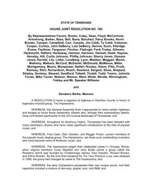 HOUSE JOINT RESOLUTION NO. 769 by Representatives Favors, Brown