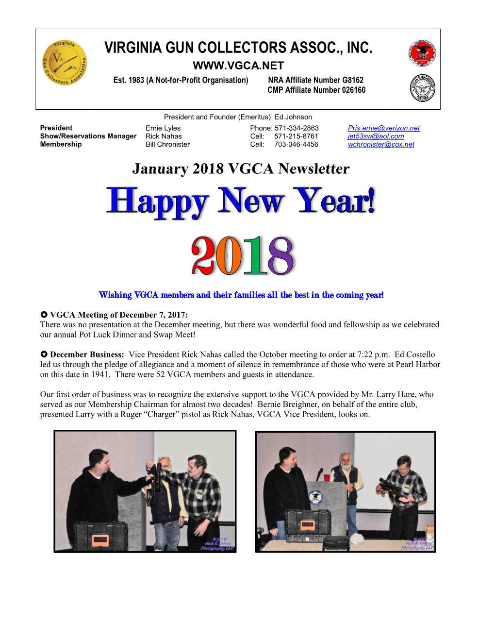 VGCA Newsletter