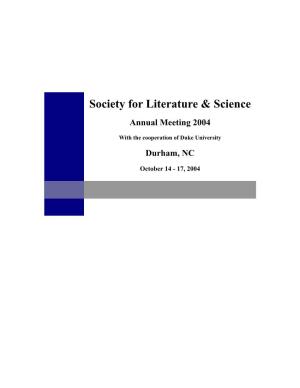 Society for Literature & Science