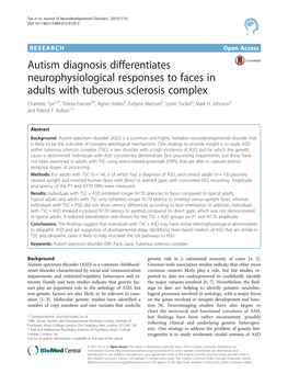 Autism Diagnosis Differentiates Neurophysiological Responses To