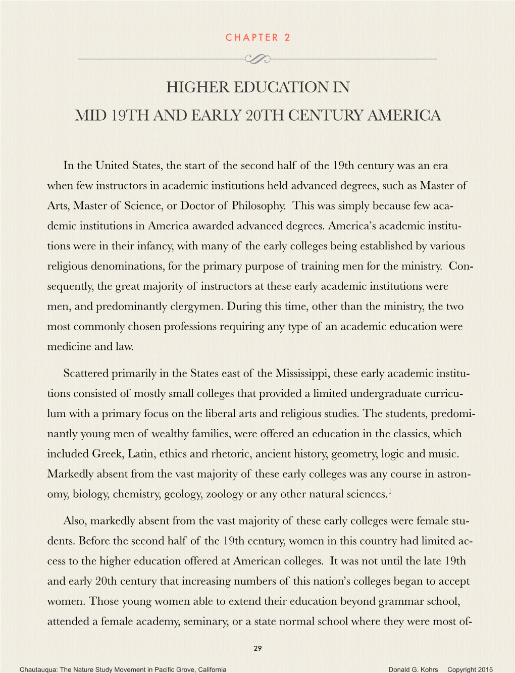 Higher Education in Mid 19Th and Early 20Th Century America