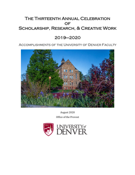 The Thirteenth Annual Celebration of Scholarship, Research, & Creative Work