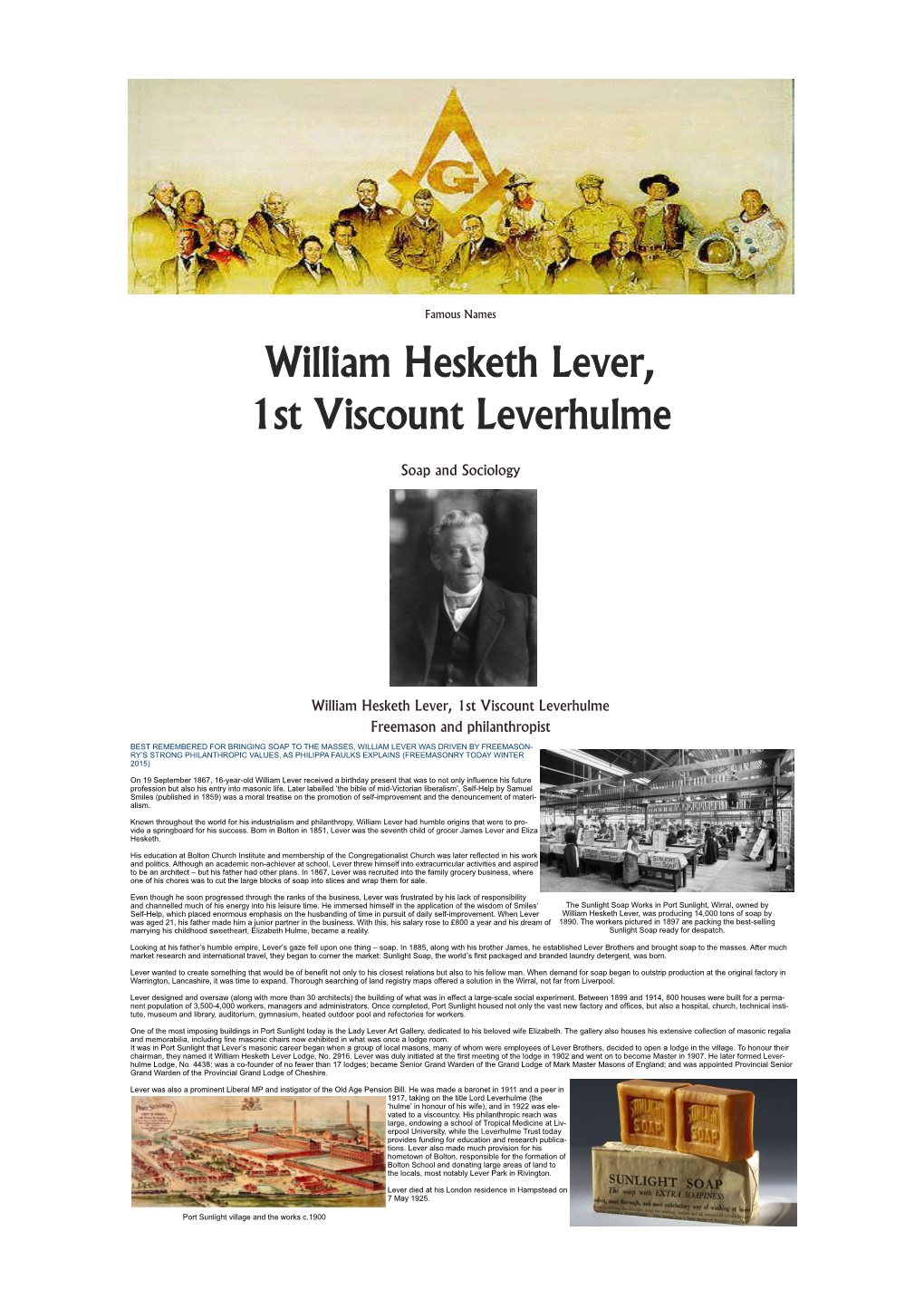William Hesketh Lever, 1St Viscount Leverhulme