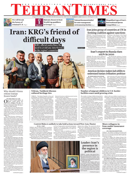 Iran: KRG's Friend of Difficult Days