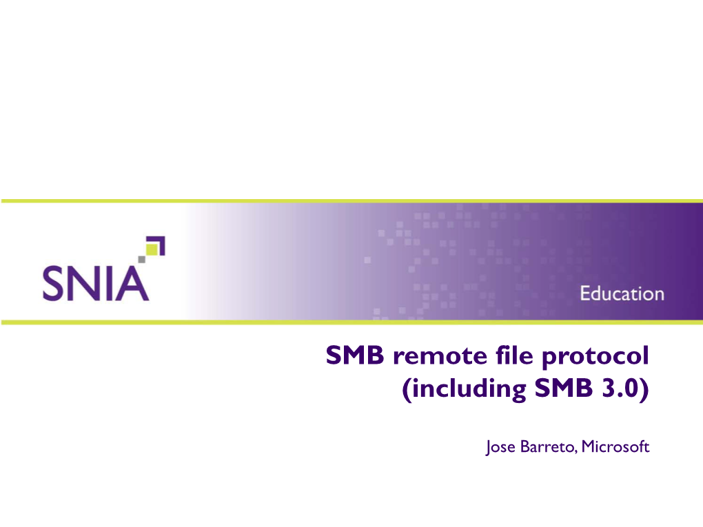 SMB Remote File Protocol (Including SMB 3.0)