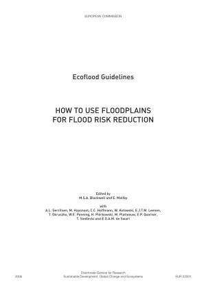 How to Use Floodplains for Flood Risk Reduction