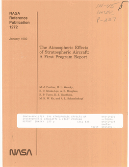 The Atmospheric Effects Stratospheric Aircraft: Erst Program Report