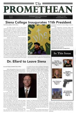 Siena College Inaugurates 11Th President Dr. Ellard to Leave Siena