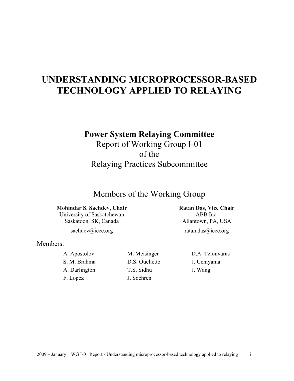 Understanding Microprocessor-Based Technology Applied to Relaying