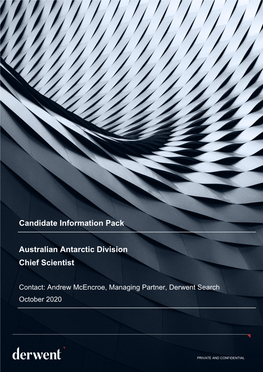 Candidate Information Pack Australian Antarctic Division Chief Scientist