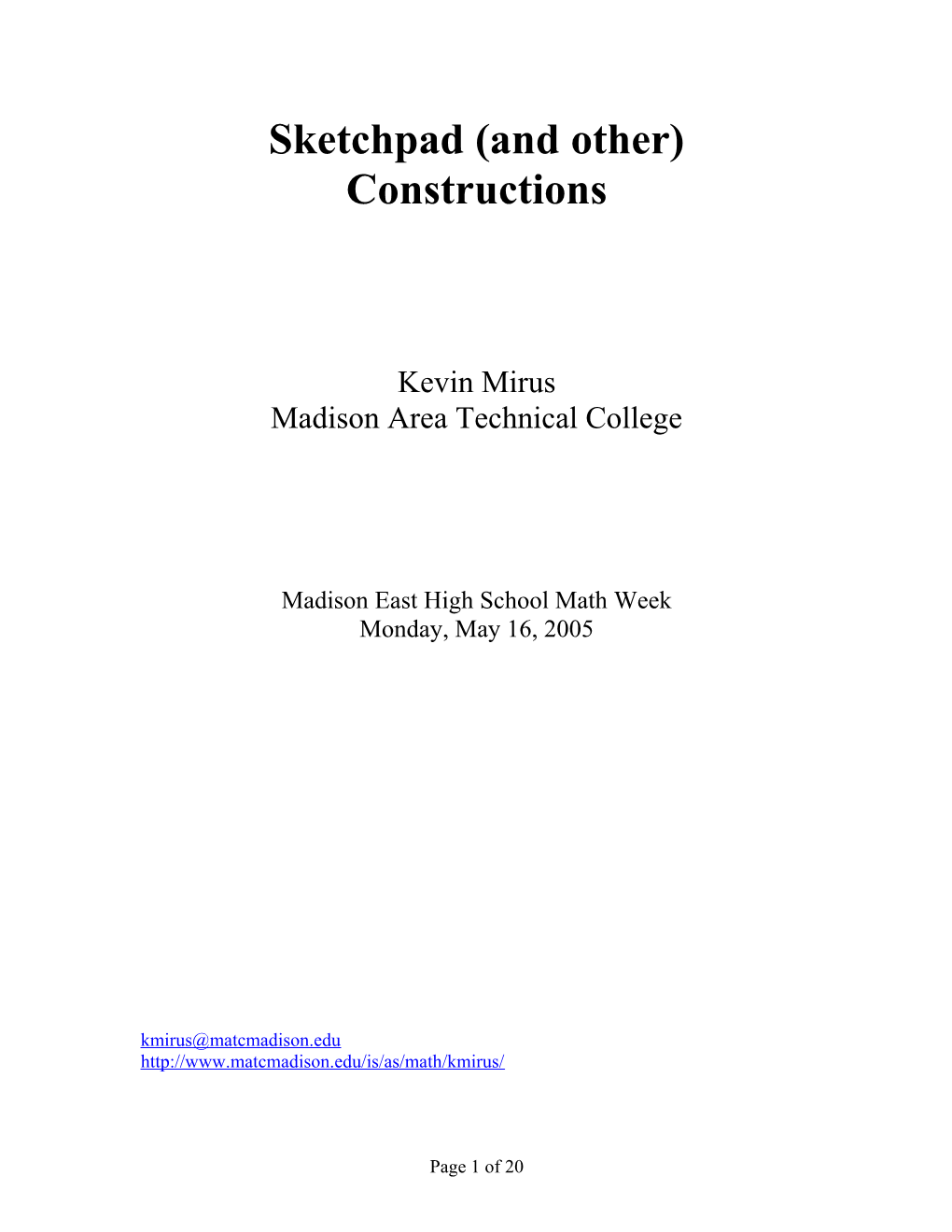 Brief Outline of Types of Construction