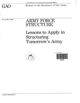 NSIAD-91-3 Army Force Structure