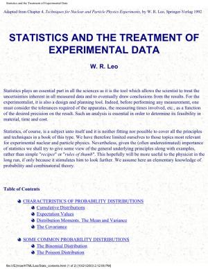 Statistics and the Treatment of Experimental Data