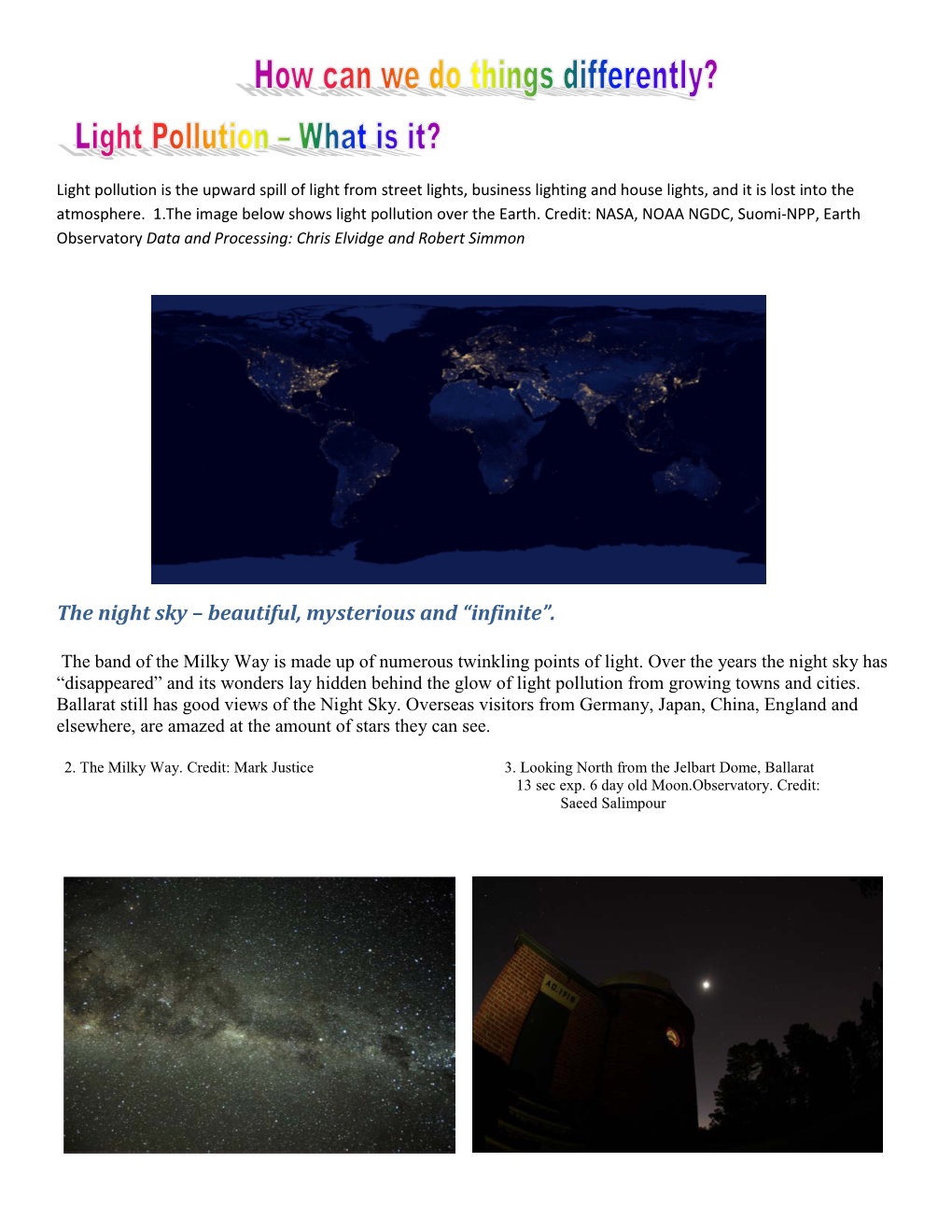 The Night Sky – Beautiful, Mysterious and “Infinite”