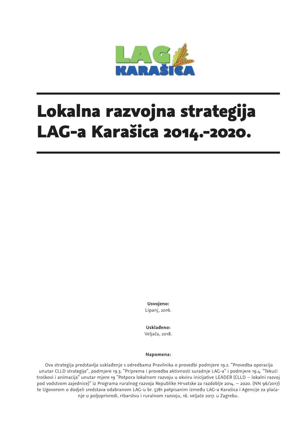 Lokalna Razvojna Strategija LAG-A Karašica 2014.-2020