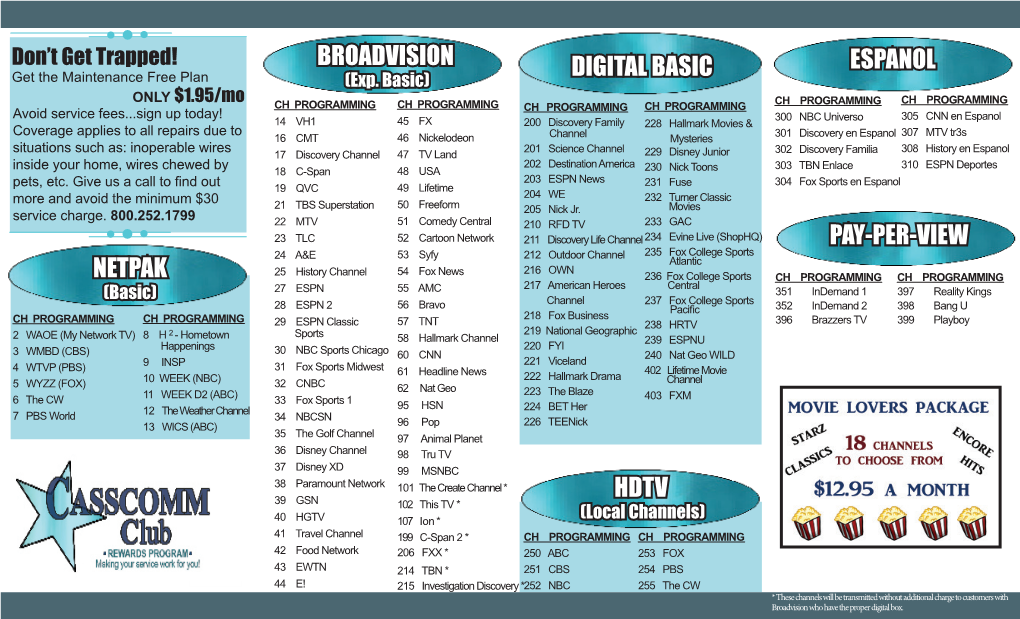 Broadvision Hdtv Netpak Digital Basic Espanol Pay