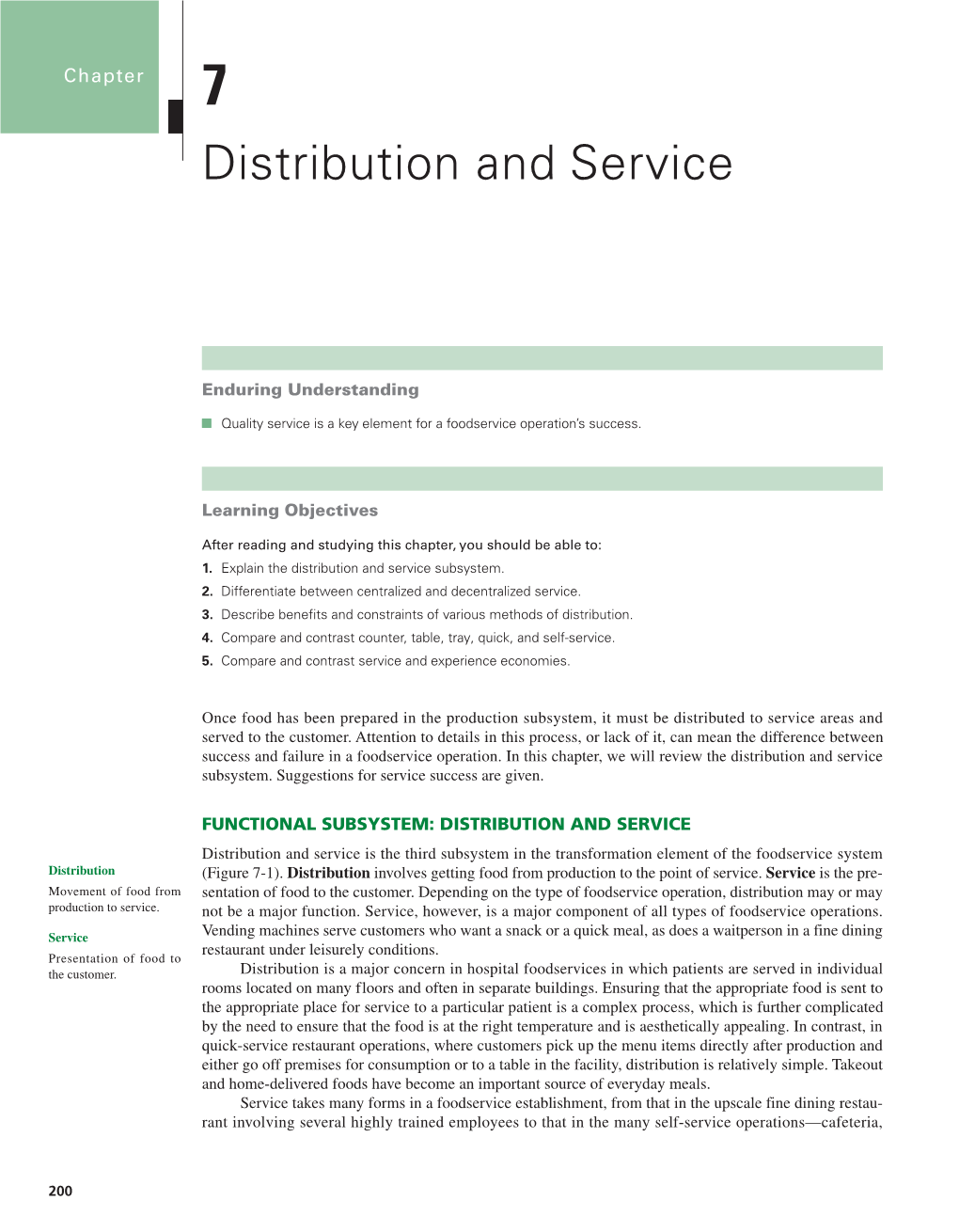 Distribution and Service