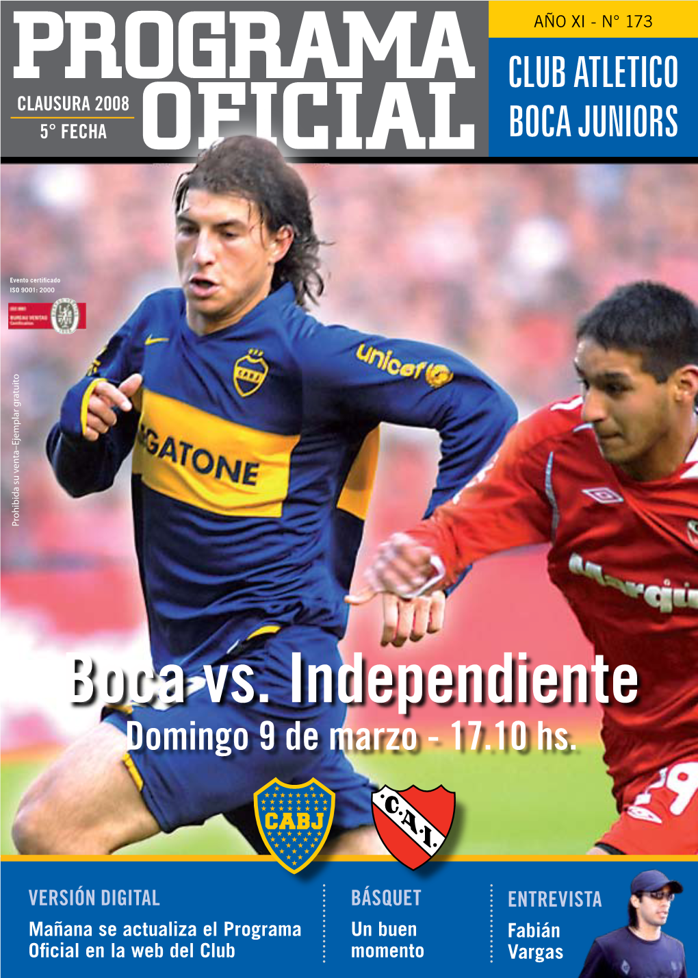 Programa Oficial Boca Juniors Programa Oficial Año XI - Nro