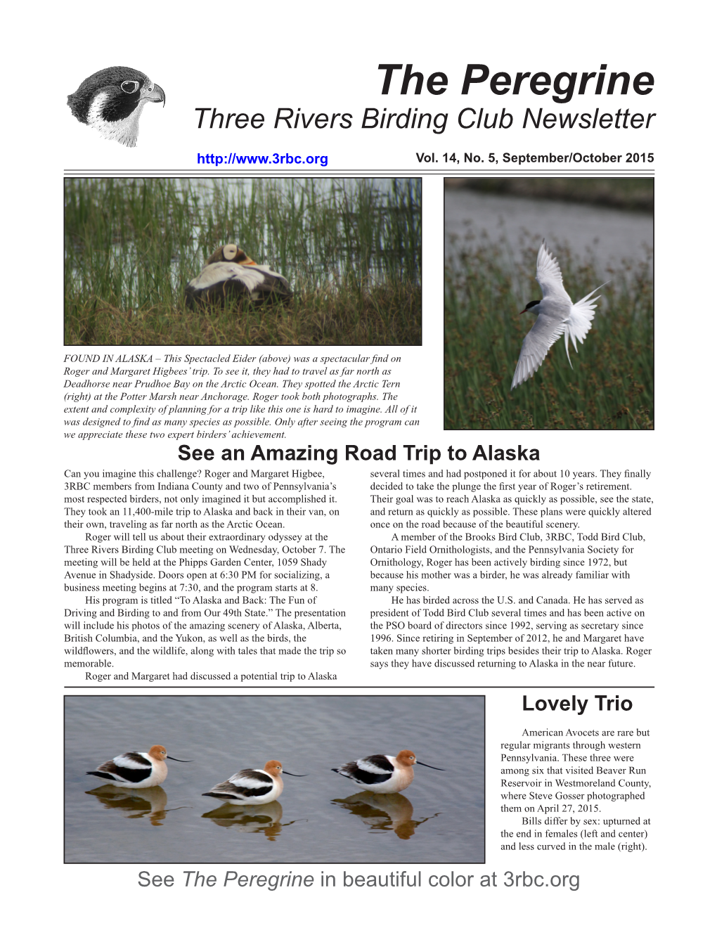 The Peregrine Three Rivers Birding Club Newsletter