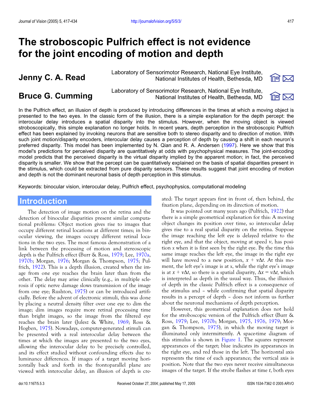 The Stroboscopic Pulfrich Effect Is Not Evidence for the Joint Encoding of Motion and Depth