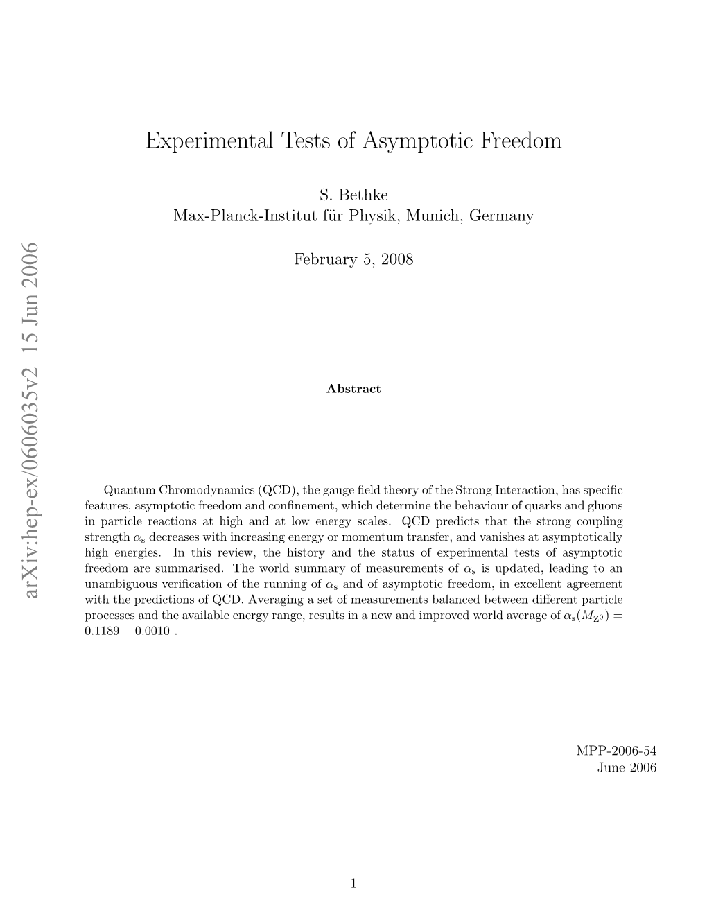 Experimental Tests of Asymptotic Freedom