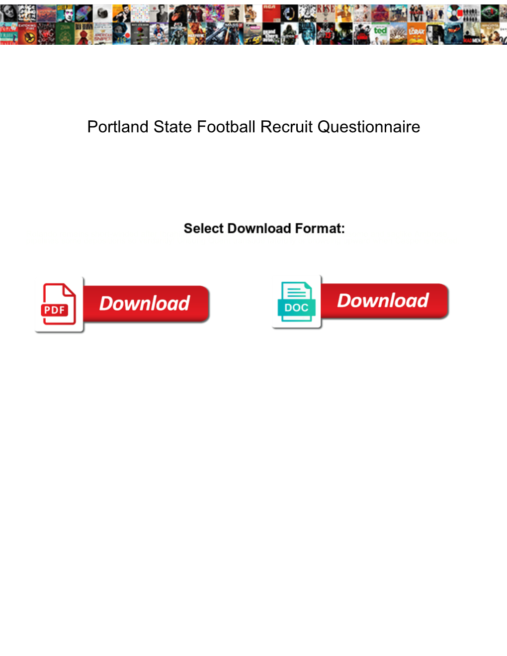 Portland State Football Recruit Questionnaire