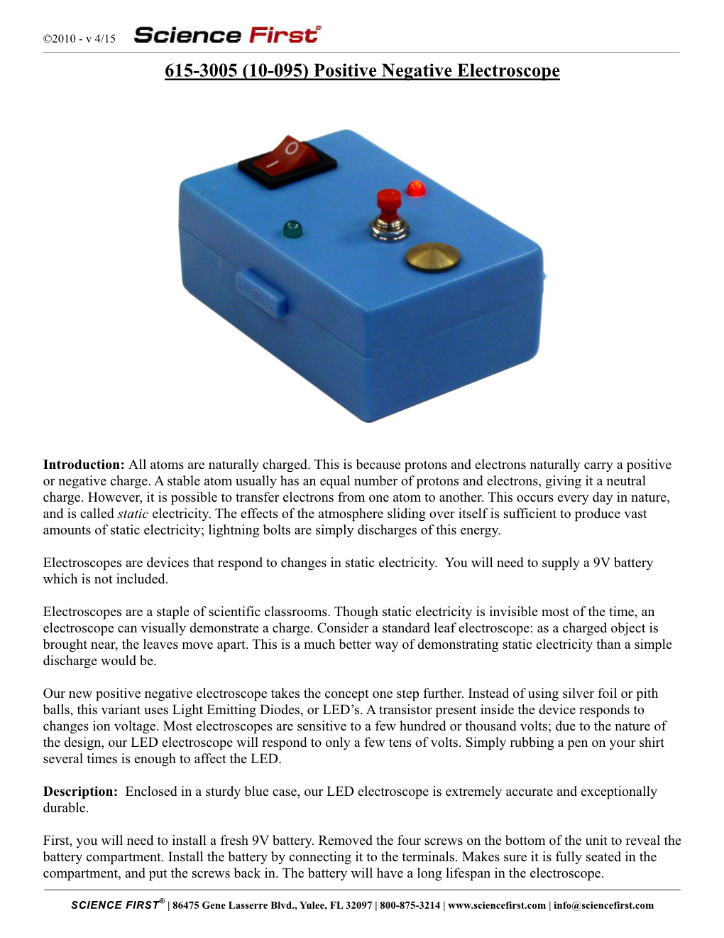 Positive Negative Electroscope