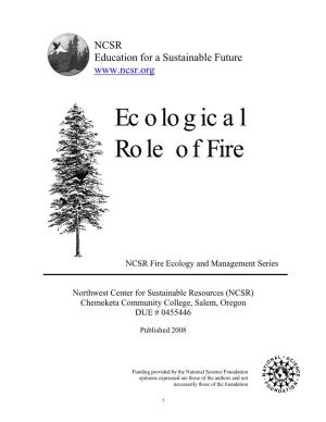 Ecological Role of Fire