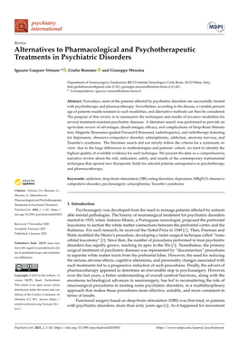 Alternatives to Pharmacological and Psychotherapeutic Treatments in Psychiatric Disorders