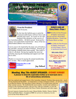 THE COMBINED PROBUS CLUB of NOOSA Inc