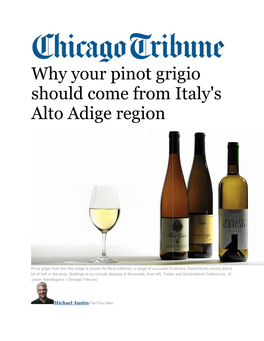 Why Your Pinot Grigio Should Come from Alto Adige