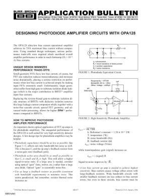 Designing Photodiode Amplifier Circuits with Opa128