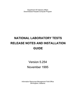 NLT Release Notes