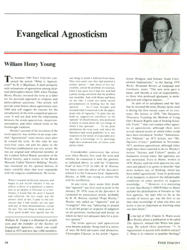 Evangelical Agnosticism