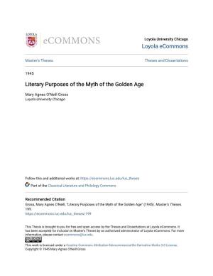 Literary Purposes of the Myth of the Golden Age