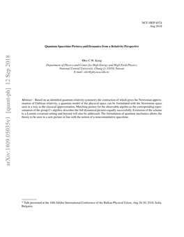 Arxiv:1809.05035V1 [Quant-Ph] 12 Sep 2018 Bulgaria