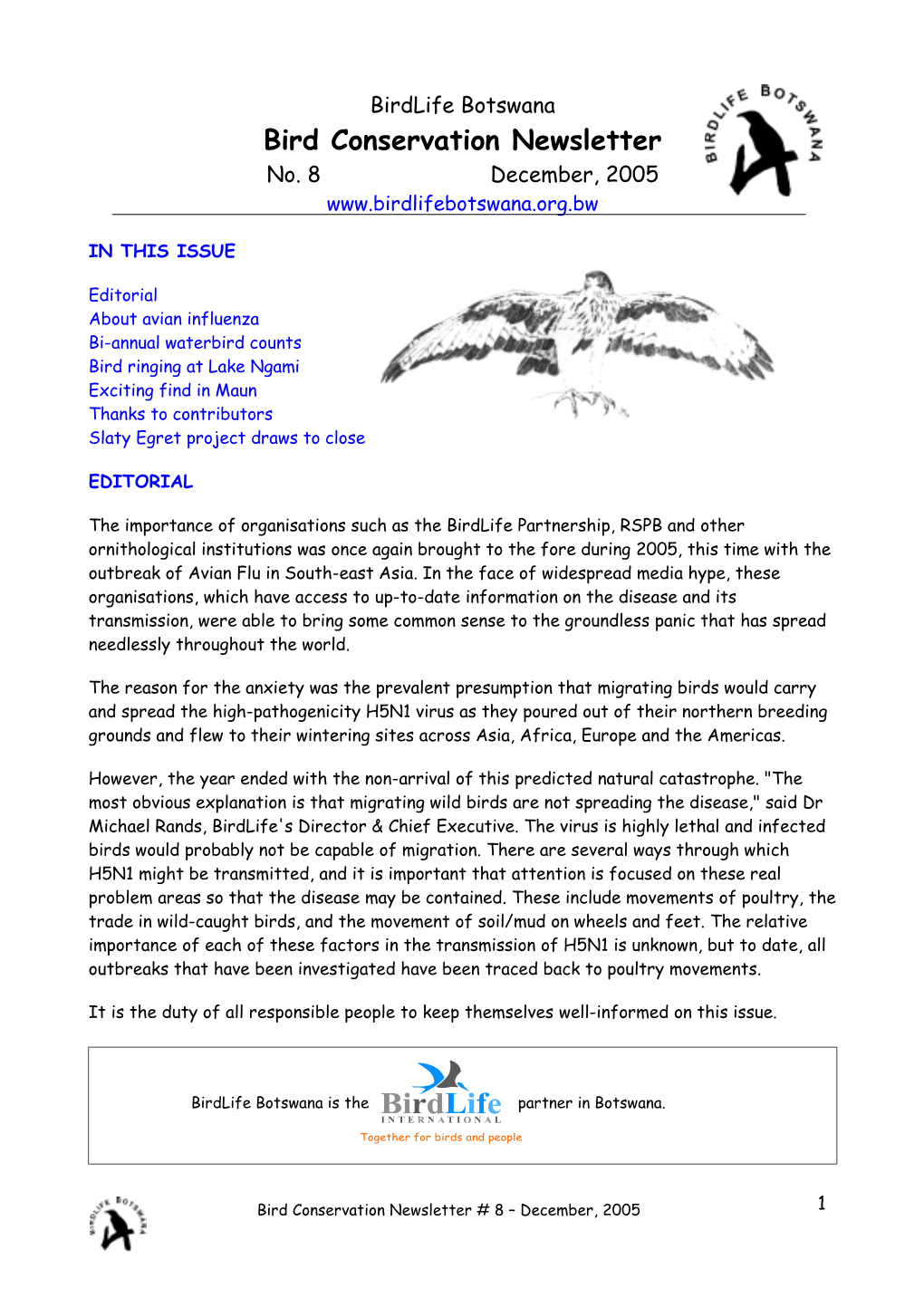 Bird Conservation Newsletter No