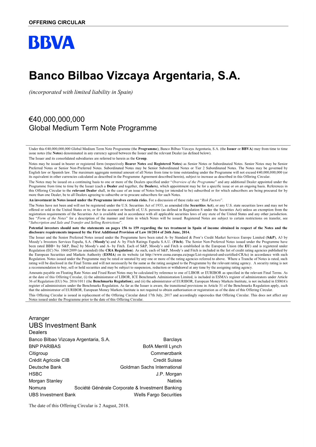 Banco Bilbao Vizcaya Argentaria, S.A